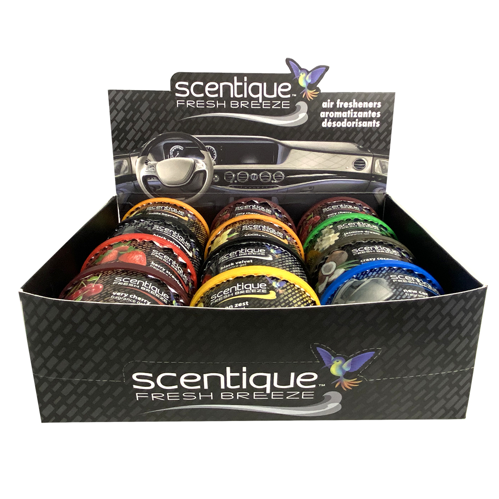 Scentique Natural Gel Can Air Freshener Display - 12 Piece