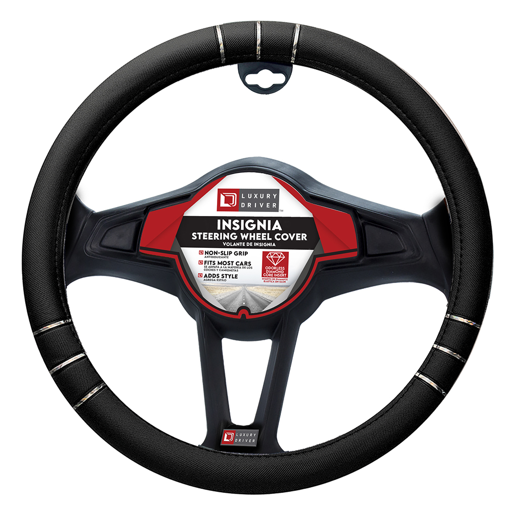 Luxury Driver Steering Wheel Cover - Insignia Black