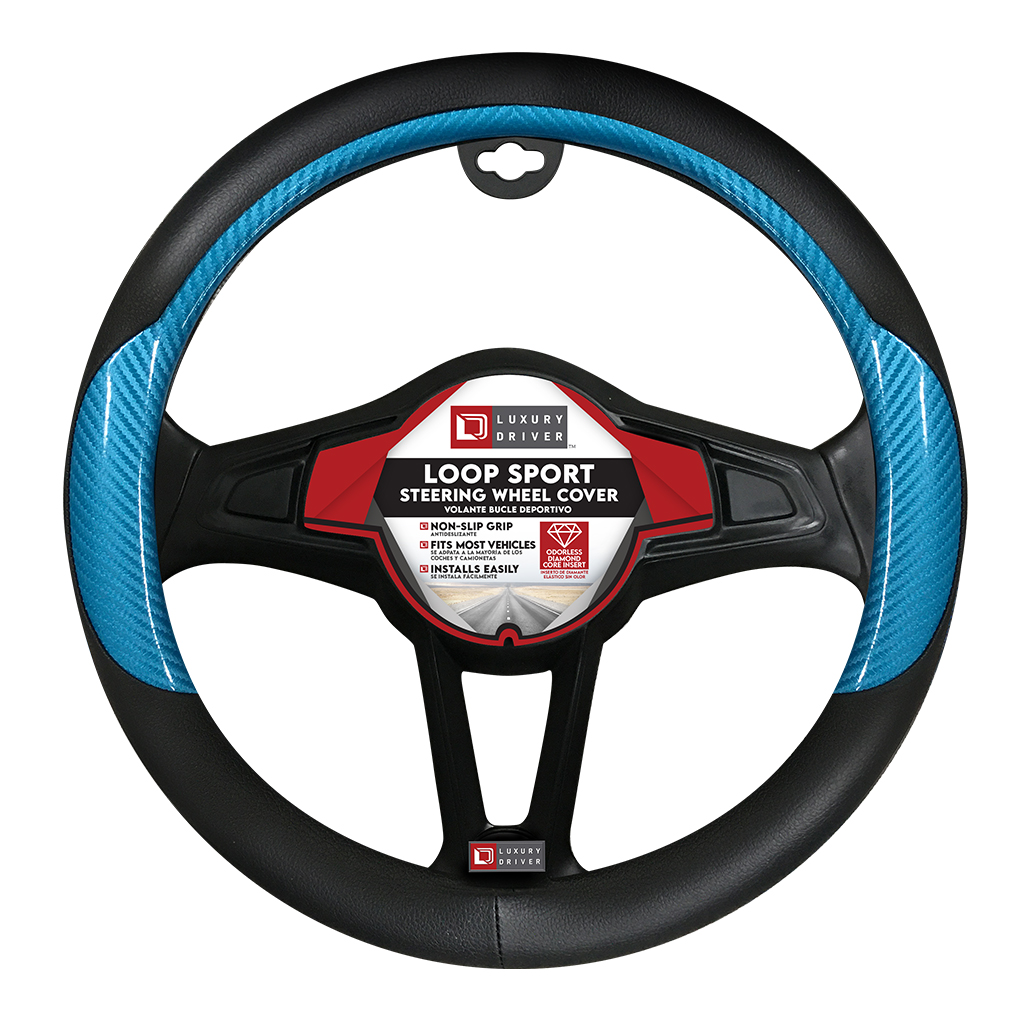 Luxury Driver Loop Sport Steering Wheel Cover- Blue