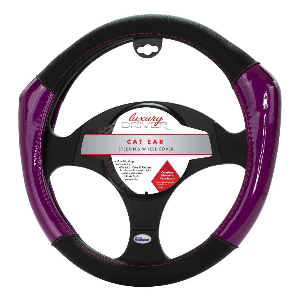 Luxury Driver Purple Cat Ear Steering Wheel Cover