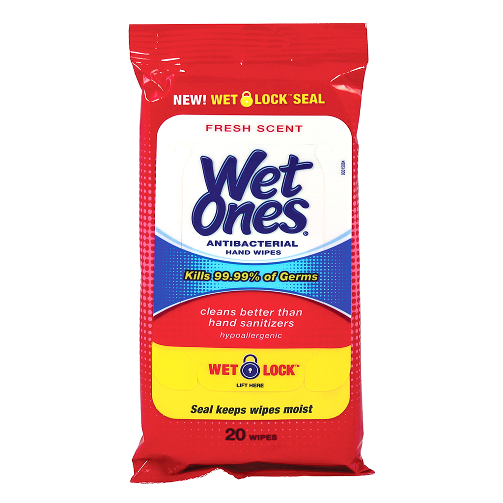 Antibacterial Wet Ones - 20 Count Pack