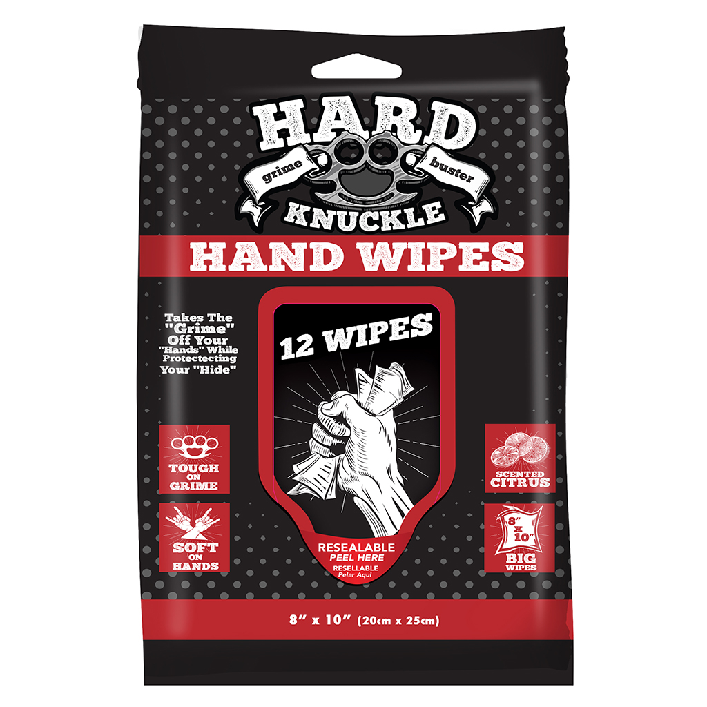 Hard Knuckle Citrus Hand Wipe - 12 Count
