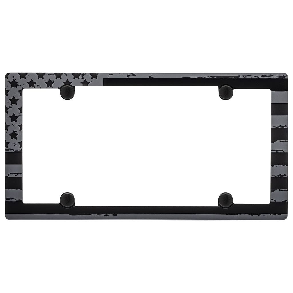 Metallic USA Flag License Plate Frame