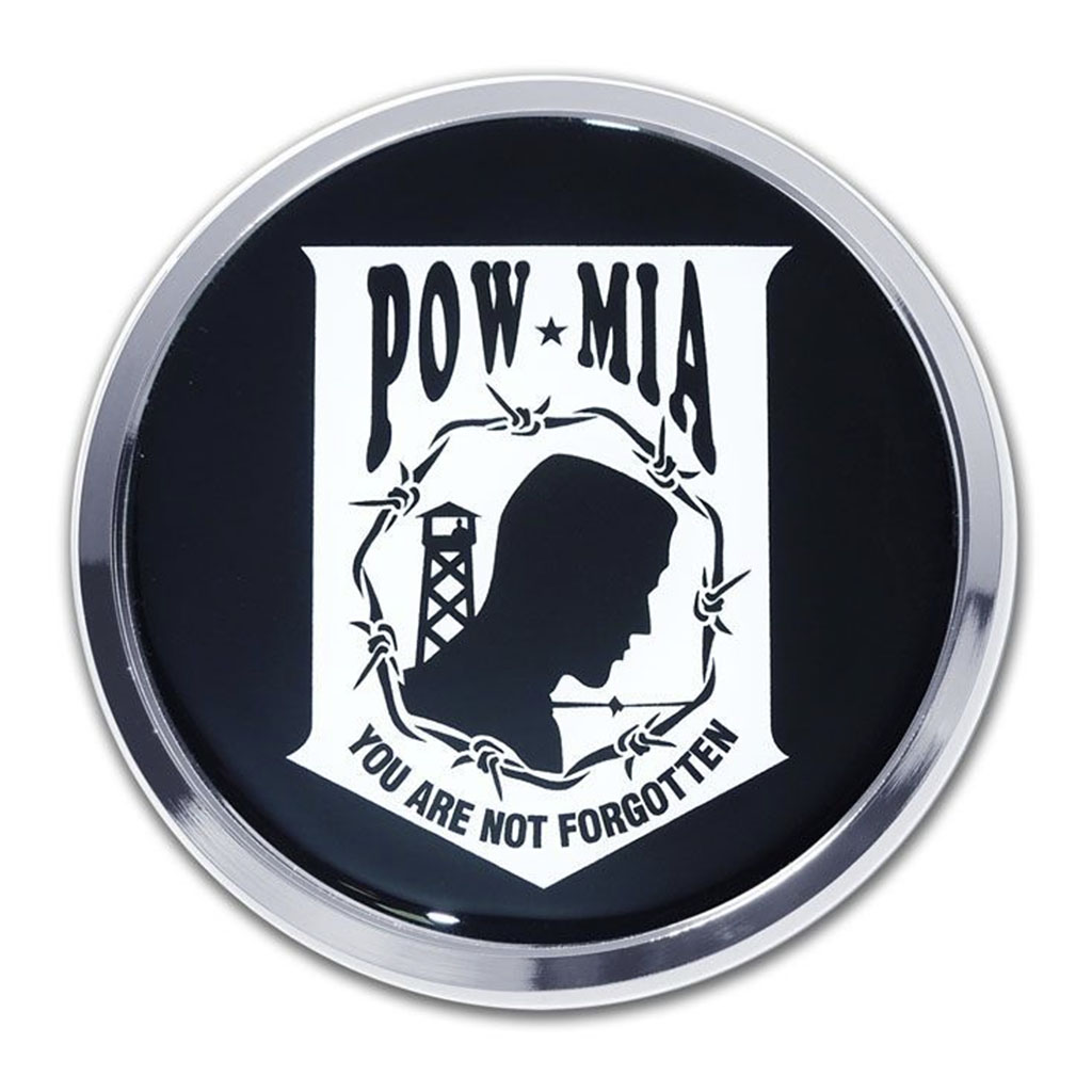 Chrome Auto Emblem - Pow*Mia