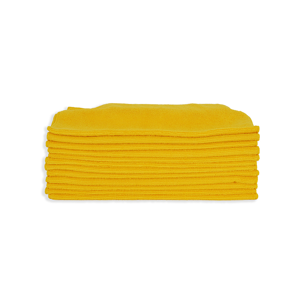 6 Pcs Microfiber Towel Overlock Scratch Free Cleaning Clothes 16"x16" Yellow 