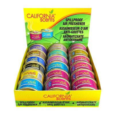 California Scents Can Air Freshener Display - 18 Piece Assortment