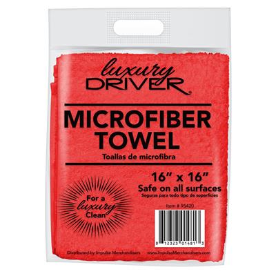 "Luxury Driver 16""x16"" Microfiber Dry Vending Towel - 100ct  - Red"