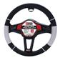 Luxury Driver Steering Wheel Cover - Silver Grip Black