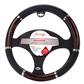 Luxury Driver Steering Wheel Cover - Wood Grip Burlwood and Black