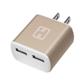 iHome 2.1A 2 Port Wall Charger - Gold